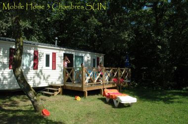 Mobile home 3 chambres, 6 personnes Camping Dordogne piscine