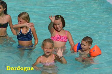 Kids in heated pool