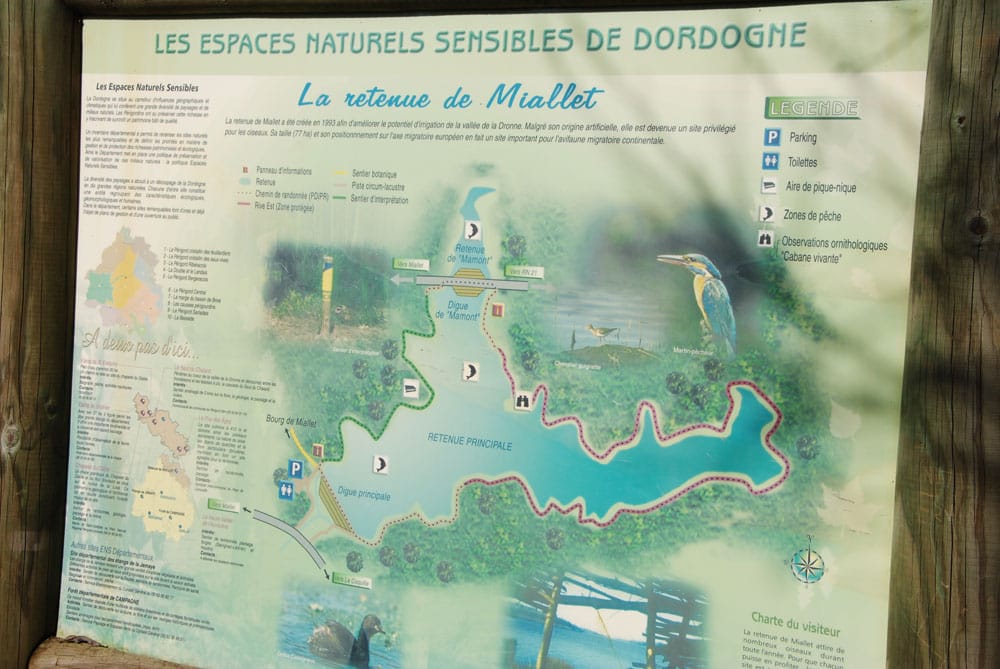 plan du chemin de randonnée autour du lac barrage de Miallet