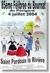Affiche illustrée de la 85ème Félibrée du Bournat du Périgord à Saint-Pardoux-la-Rivière, célébration des traditions occitanes en Dordogne